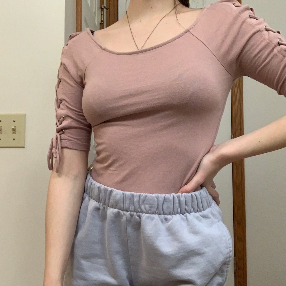 Heart & Hips Lace Up Sleeve Top